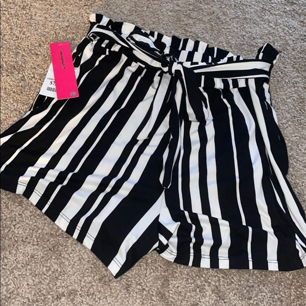 Black and white shorts